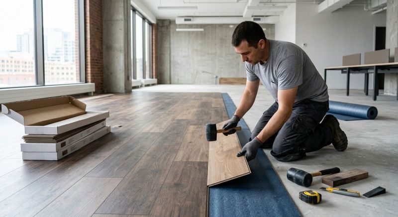 Our team working on Flooring Service projects in West Lafayette, IN